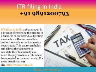 How to ITR filing in India 09891200793?