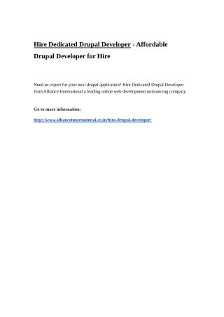 Hire Dedicated Drupal Developer - Affordable Drupal Developer for Hire