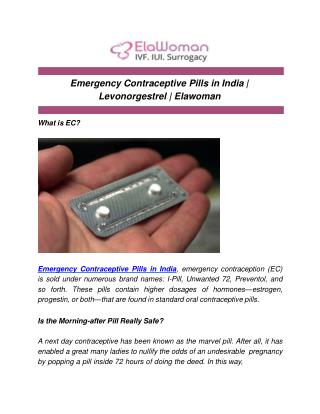 Emergency Contraceptive Pills in India | Levonorgestrel | Elawoman