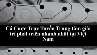 CÃ¡ CÆ°á»£c Trá»±c Tuyáº¿n Trung tÃ¢m giáº£i trÃ­ phÃ¡t triá»ƒn nhanh nháº¥t táº¡i Viá»‡t Nam