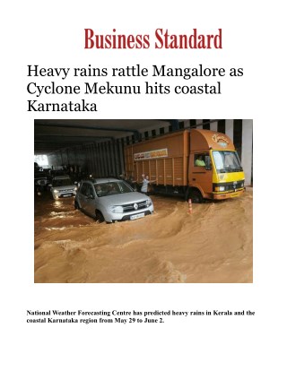 Cyclone Mekunu hits coastal Karnataka, and cause heavy rain in MangaloreÂ 