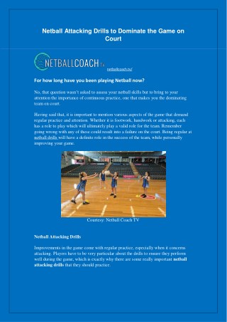Netball Attacking Drills to Dominate the Game on Court