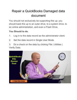 Repair a QuickBooks Damaged data document