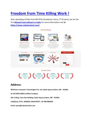 Freedom from Time Killing Work !