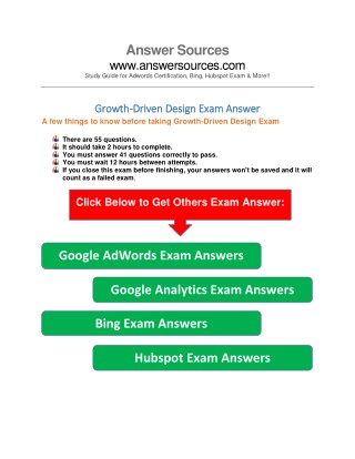 Growth-Driven Design Certification exam answer