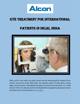 Find Best Eye Treatment for International Patients in Delhi