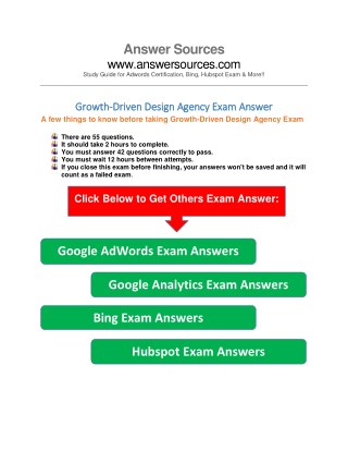 Growth-Driven Design Agency Certification exam answer