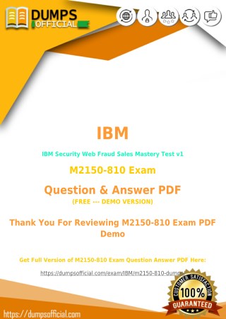 M2150-810 PDF [Updated] IBM Mastery Exam PDF