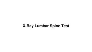 X ray lumbar spine test
