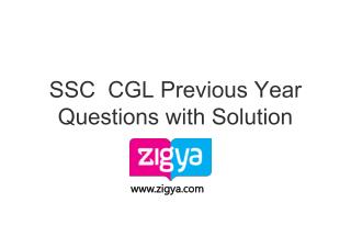 SSC CGL Previous Year Questions With Solution