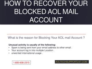 How to Recover AOL Mail Blocked Account | 1844 964 2969 Solution