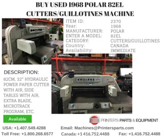 Buy Used 1968 Polar 82EL Cutters/Guillotines Machine