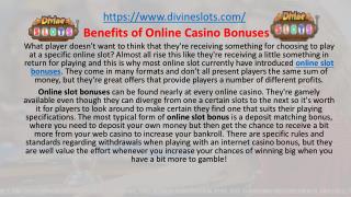 Benefits of Online Casino Bonuses