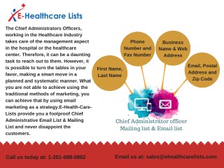 Chief Administrator Mailing List | Chief Administrator Email List | Chief Administrator Database | E-Health Care Lists