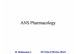 2.1 ANS Pharmacology