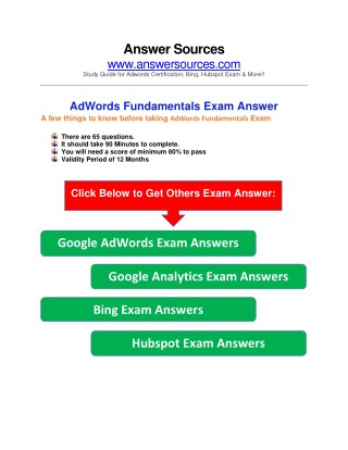 AdWords Fundamentals Certification Exam Answer