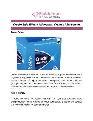 Crocin Side Effects | Menstrual Cramps | Elawoman