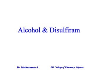 3.4 Alcohol & Disulfiram