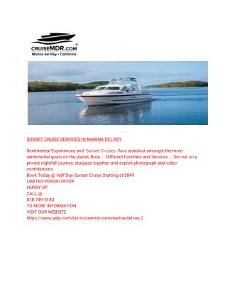 SUNSET CRUISE SERVICES IN MARINA DEL REY