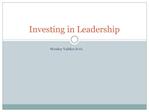 Investing in Leadership