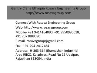 Gantry Crane Ethiopia Rosava Engineering Group