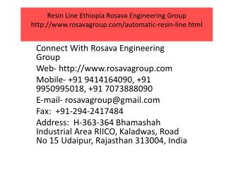 Resin Line Ethiopia Rosava Engineering Group