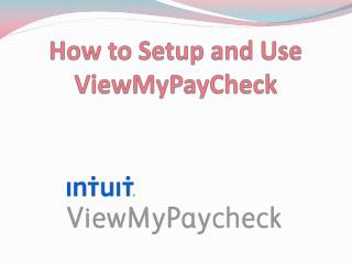 How to Setup and Use ViewMyPayCheck