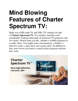 Mind Blowing Features of Charter Spectrum TV