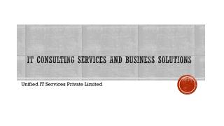 IT Consulting Services and Business Solutions