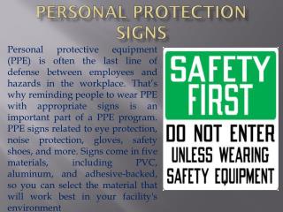 Personal Protection Signs | Safety Signs