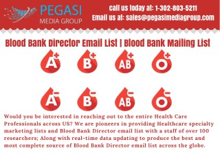 Blood Bank Director Email List | Blood Bank Mailing List in USA/UK/CANADA