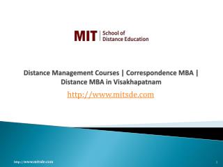 Distance Management Courses | Correspondence MBA | Distance MBA in Visakhapatnam