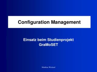 Configuration Management