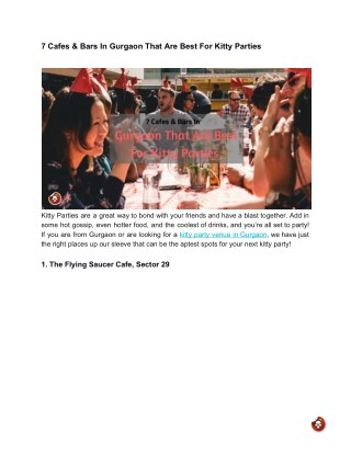 7 Cafes & Bars In Gurgaon That Are Best For Kitty Parties