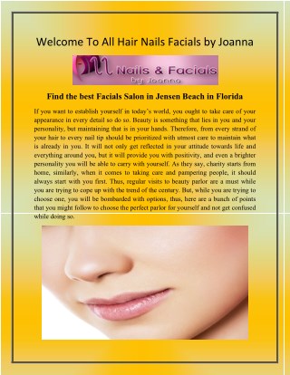 Facials Salon Palm City Florida - hairnailsfacials.com