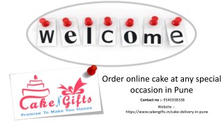 Who to choose to order a delicious cake on a special occasion in Pune?