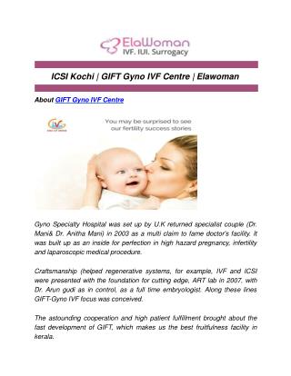 ICSI Kochi | GIFT Gyno IVF Centre | Elawoman