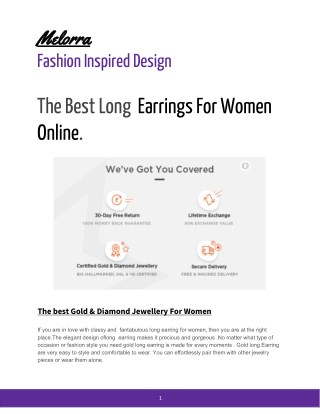 Buy Gold Long Earring Online For Women