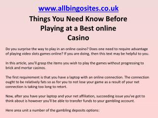 Things You Need Know Before Playing at a Best online Casino
