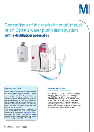 ElixÂ® 3 water purification system with a distillation apparatus