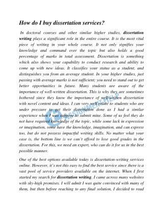 How do I buy dissertation services?