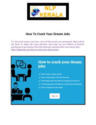 How To Crack Your Dream Jobs