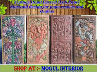 Vintage Hand Carved Wall Panel Spiritual design for yoga resorts and studios