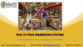 Pick to voice system in warehouse