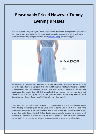 Reasonably Priced However Trendy Evening Dresses