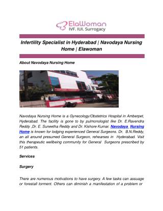 Infertility Specialist in Hyderabad | Navodaya Nursing Home | Elawoman