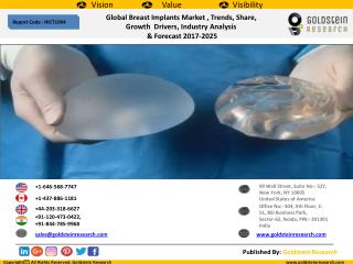 Global Breast Implants MarketÂ , Trends, Share, Growth Drivers, Industry Analysis & Forecast 2017-2025