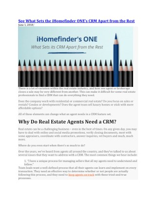 See What Sets iHomeFinders CRMs Apart From the Rest