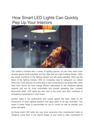 How Smart LED Lights Can Quickly Pep Up Your Interiors