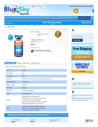 BPC 157 5MG - Catalog Research Peptides â€“ BlueSkyPeptide